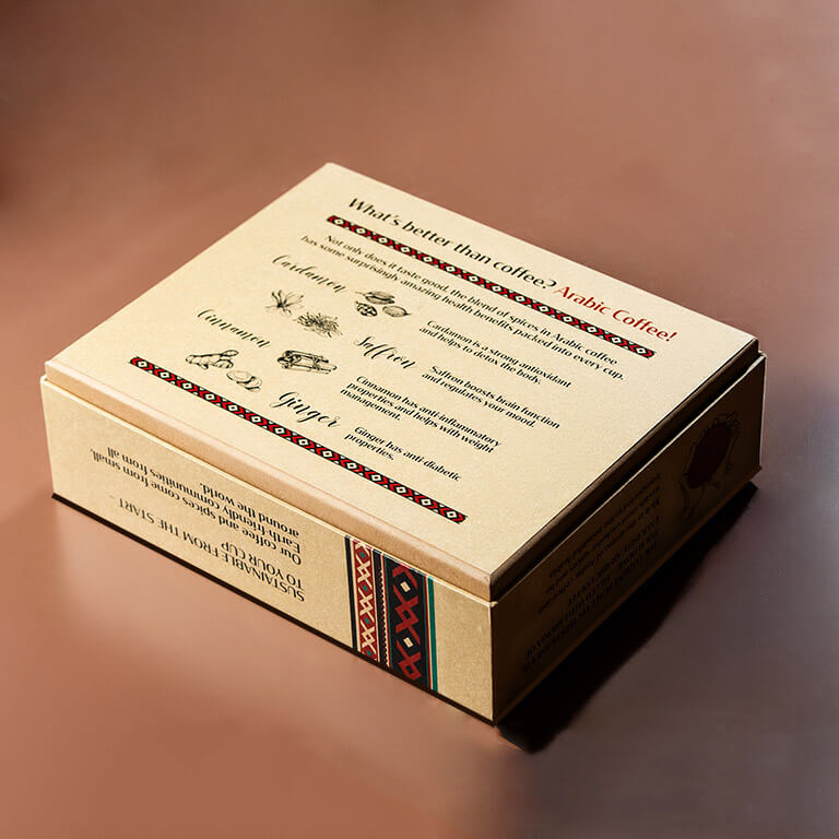 arabic coffee gift set box bottom view
