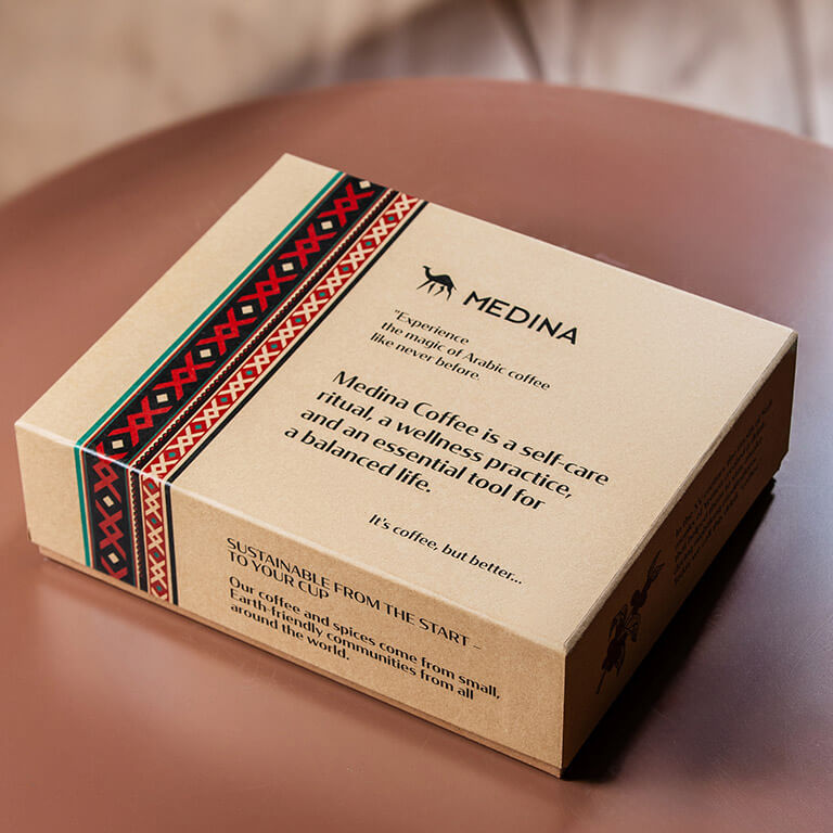 arabic coffee gift set box view from the top