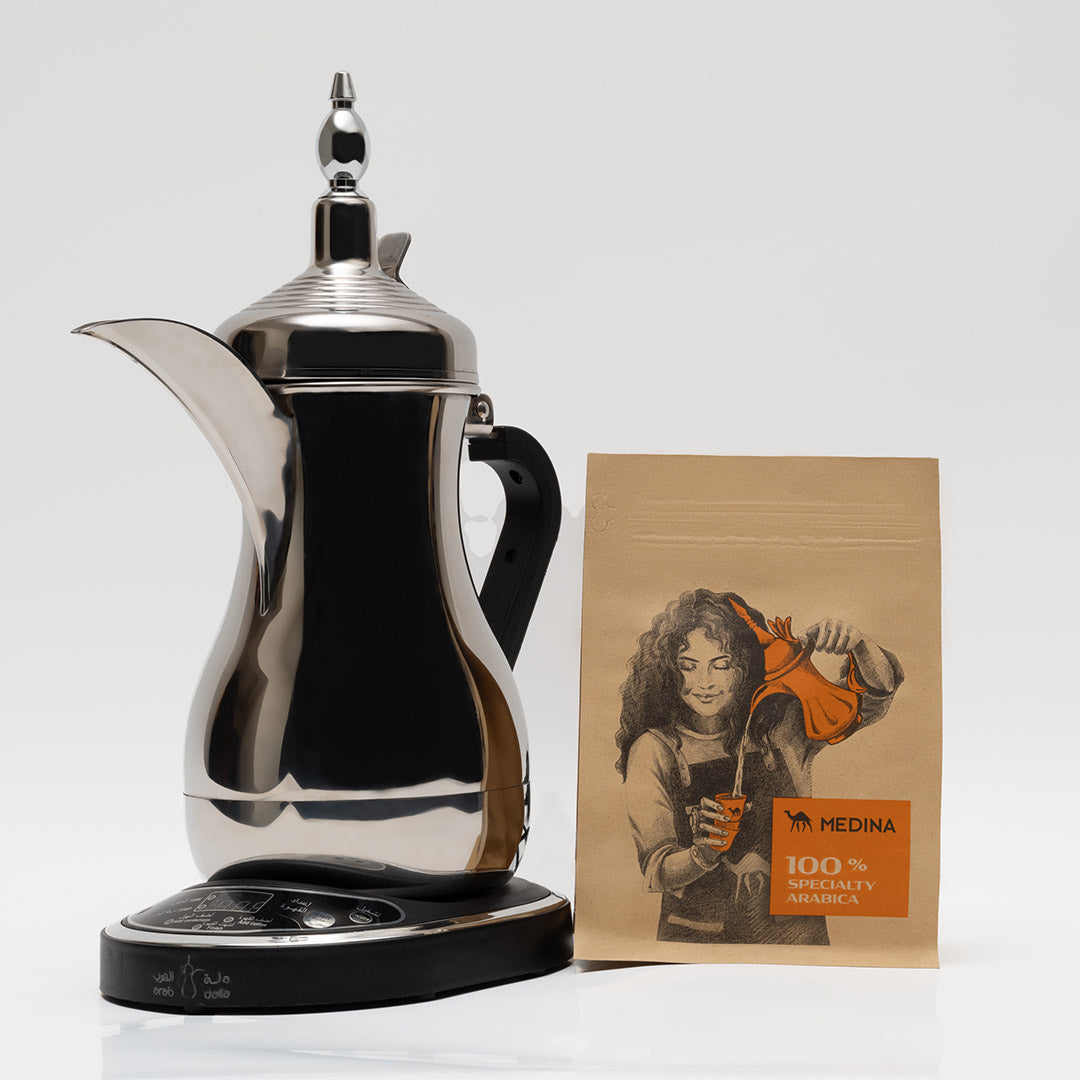 Electric arabic coffee maker with premium arabic coffee